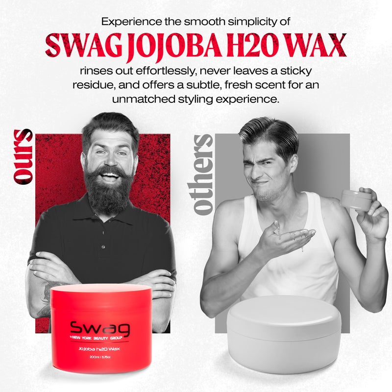 Swag Jojoba H20 Wax for Men - Non-sticky formula with light fragrance - Easily molds your hair - 6.76 oz - Image 2